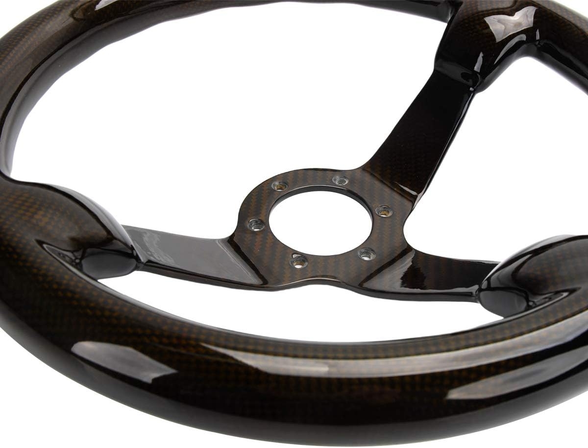 Carbon Fiber Steering Wheel 14'' inch 350mm Diameter 6 Bolts - Racing Quick Release - Image 6