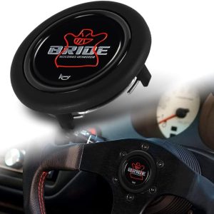 Q1-TECH, Round Horn Button for Aftermarket 6-bolt Steering Wheels with two Inch Opening for Horn Button (JDM BRIDE)