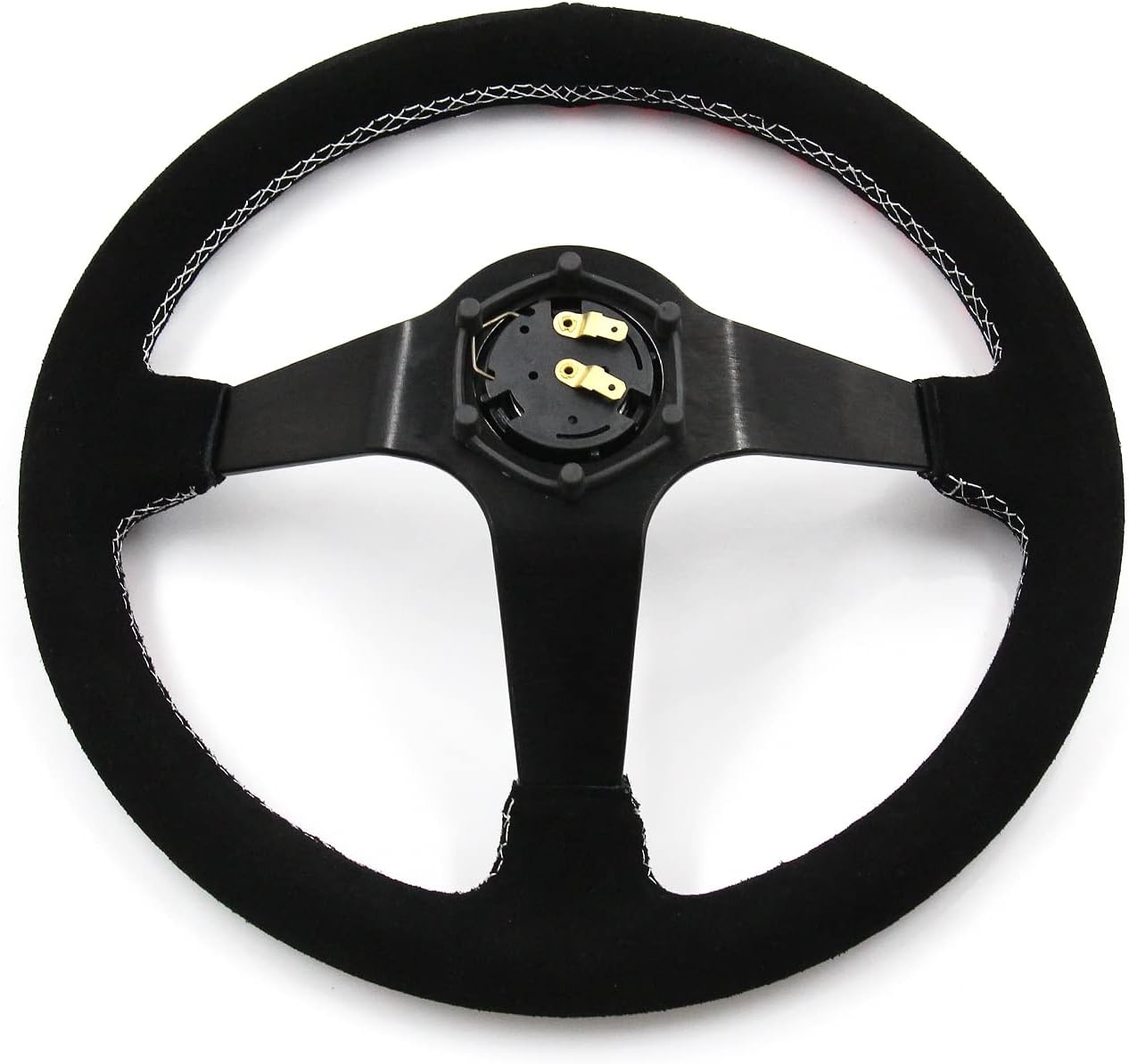 Drift King Steering Wheel 350mm Deep Dish 6 Bolt For JDM Sport Racing Steering Wheel Suede Horn Button Included - Image 4