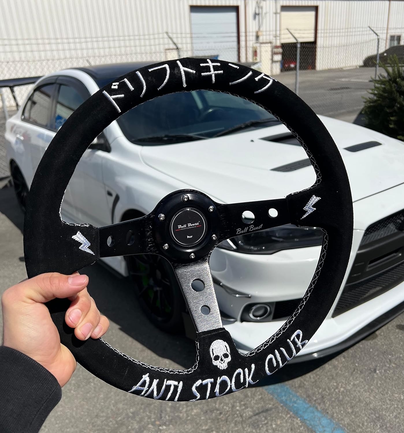 Drift King Steering Wheel 350mm Deep Dish 6 Bolt For JDM Sport Racing Steering Wheel Suede Horn Button Included - Image 7