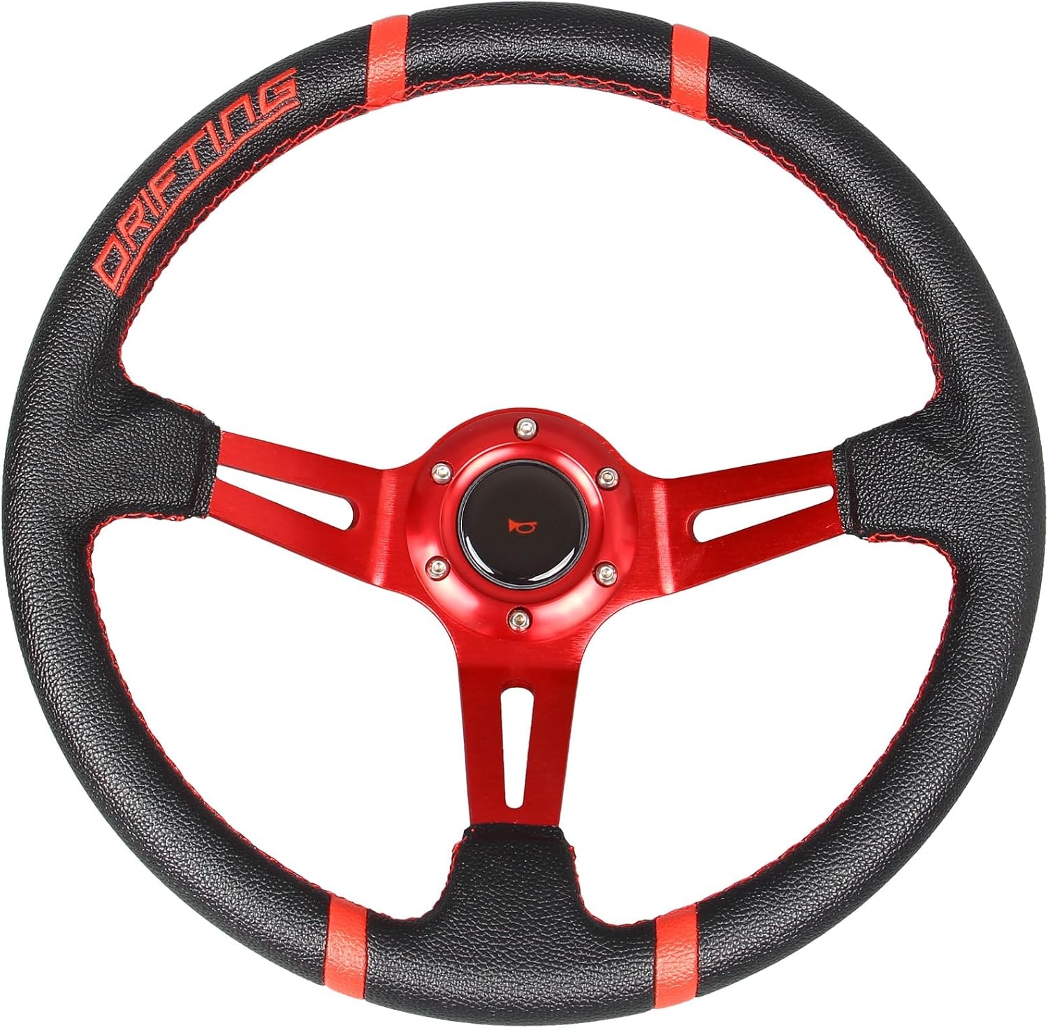 Drifting 350mm Steering Wheel - Yellow Leather Embroidery 6 Bolts Deep Dish Steering Wheel -13.8''Racing - Image 8