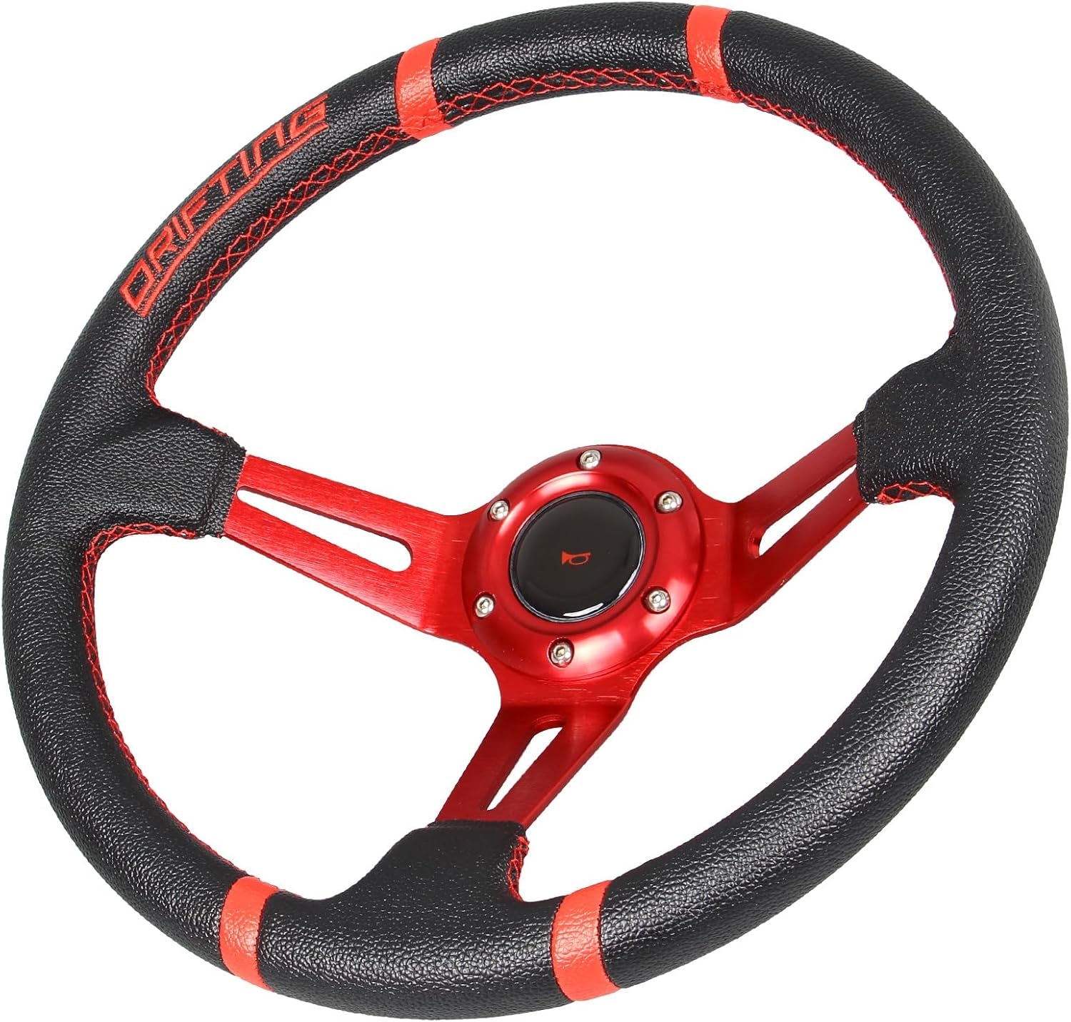 Drifting 350mm Steering Wheel - Yellow Leather Embroidery 6 Bolts Deep Dish Steering Wheel -13.8''Racing - Image 9