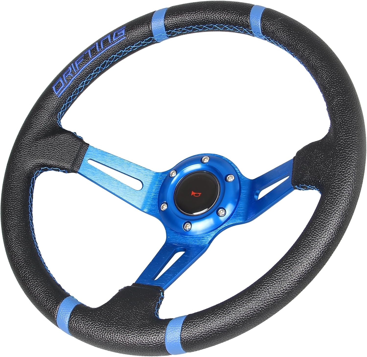 Drifting 350mm Steering Wheel - Yellow Leather Embroidery 6 Bolts Deep Dish Steering Wheel -13.8''Racing - Image 15