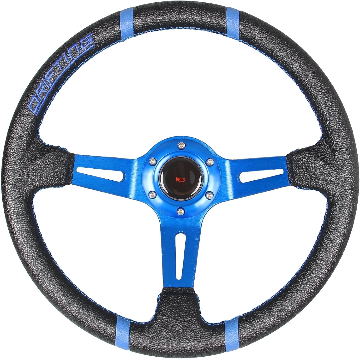 Drifting 350mm Steering Wheel - Yellow Leather Embroidery 6 Bolts Deep Dish Steering Wheel -13.8''Racing - Image 16