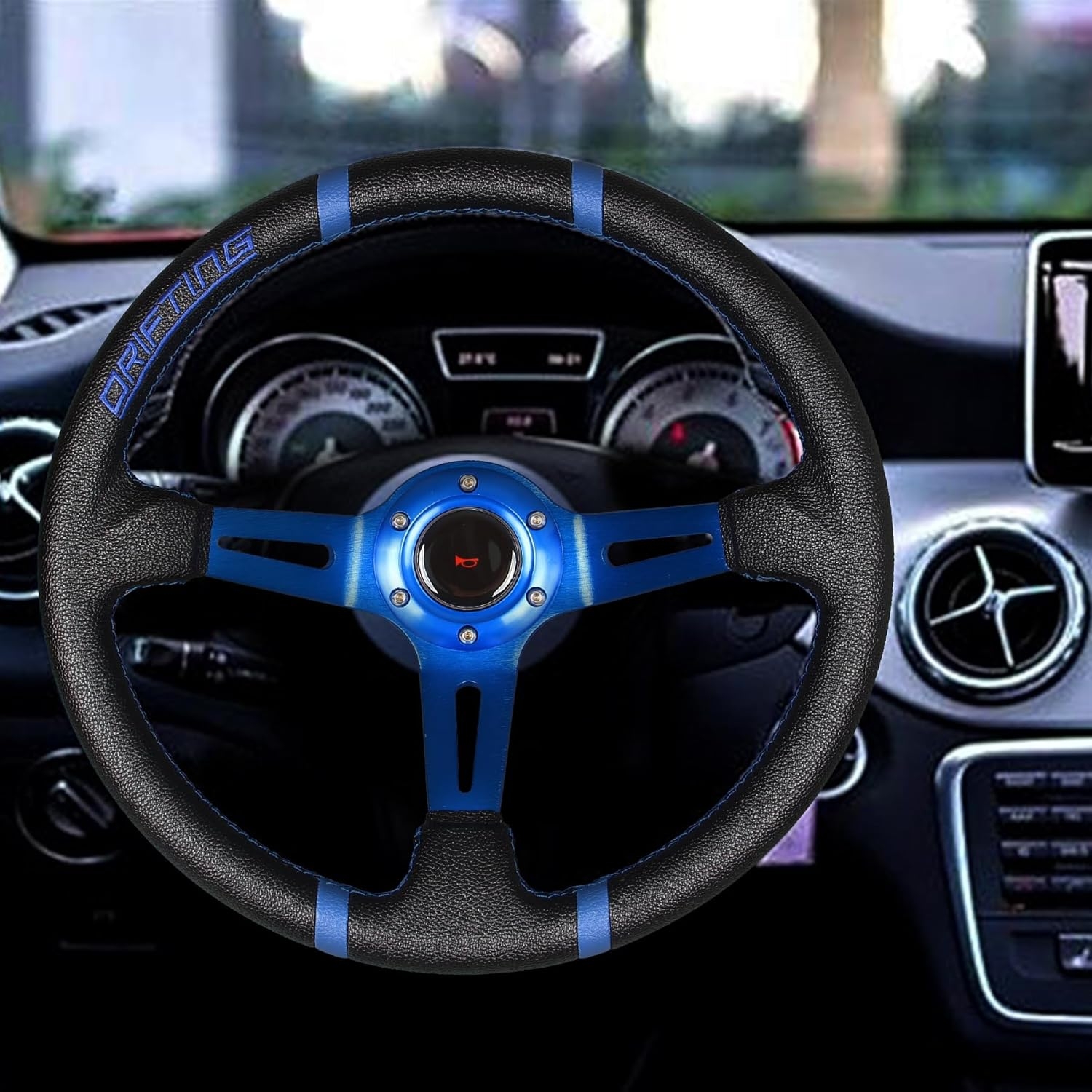 Drifting 350mm Steering Wheel - Yellow Leather Embroidery 6 Bolts Deep Dish Steering Wheel -13.8''Racing - Image 21