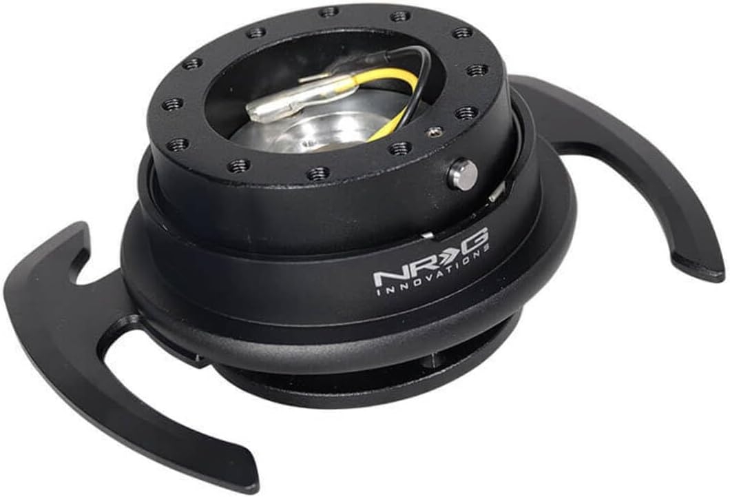 NRG GEN 4.0 Quick Release Kit Adapter, Black Body/Black Ring With Handles- 6x70 and 6x74mm Bolt Patterns NRG-SRK-700BK