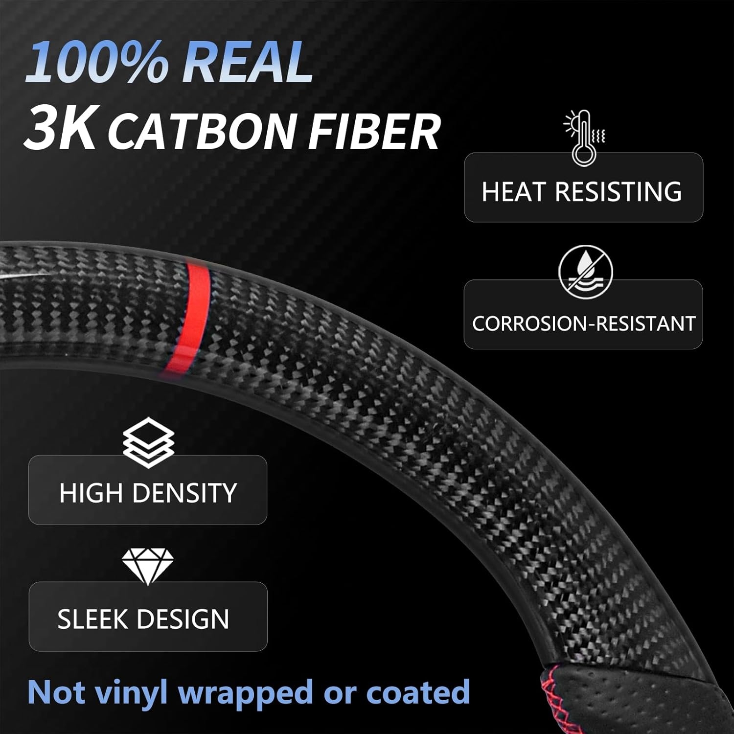 Carbon Fiber Mustang Steering Wheel - EcoBoost/GT/Shelby GT350/GT350R 2015-2017, D-shaped Flat-bottom Nappa Perforated Leather Grip with Replacement Trim - Image 39