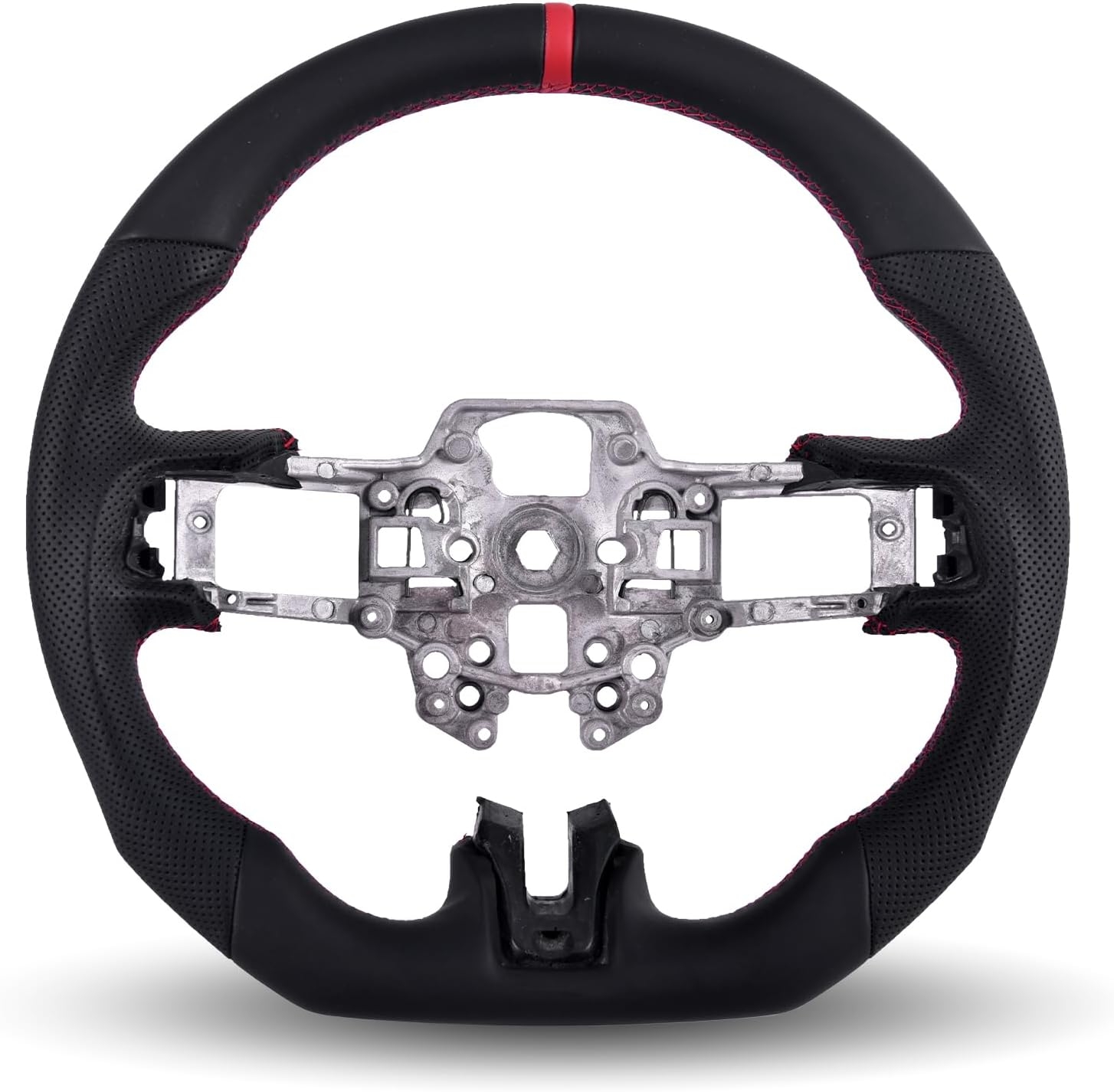 Carbon Fiber LED Mustang Steering Wheel- EcoBoost/GT/Shelby GT350/GT350R 2018-2023, LED Shift Indicator Racing Display, D-shaped Flat-bottom Perforated Leather Grip with Replacement Trim - Image 15