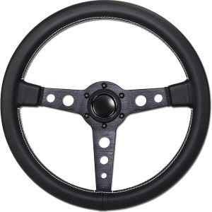 MOMO Prototipo Rep Steering Wheel, Universal Leather Steering Wheel, Six Hole Black with Horn -14in Racing