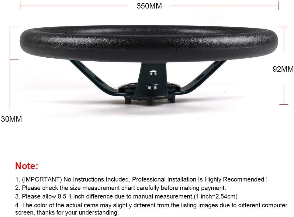 350mm Leather Steering Wheel black With Adapter Plate - Car Racing 14inch 70mm PCD For Logitech G29 G920 G923 For Racing Game - Image 4