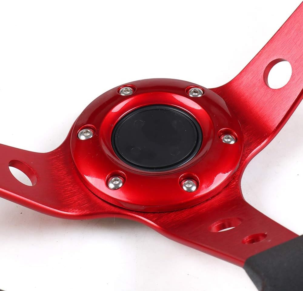 350mm Leather Steering Wheel black With Adapter Plate - Car Racing 14inch 70mm PCD For Logitech G29 G920 G923 For Racing Game - Image 15