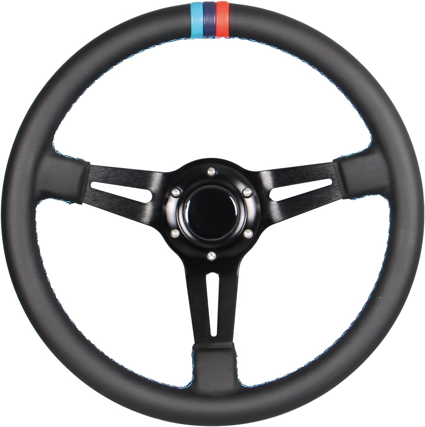 3 Color Microfiber Steering Wheel Leather 13.8”/350mm Drifting Deep Dish Steering Wheel For Car and Simulation PC Game - Image 5