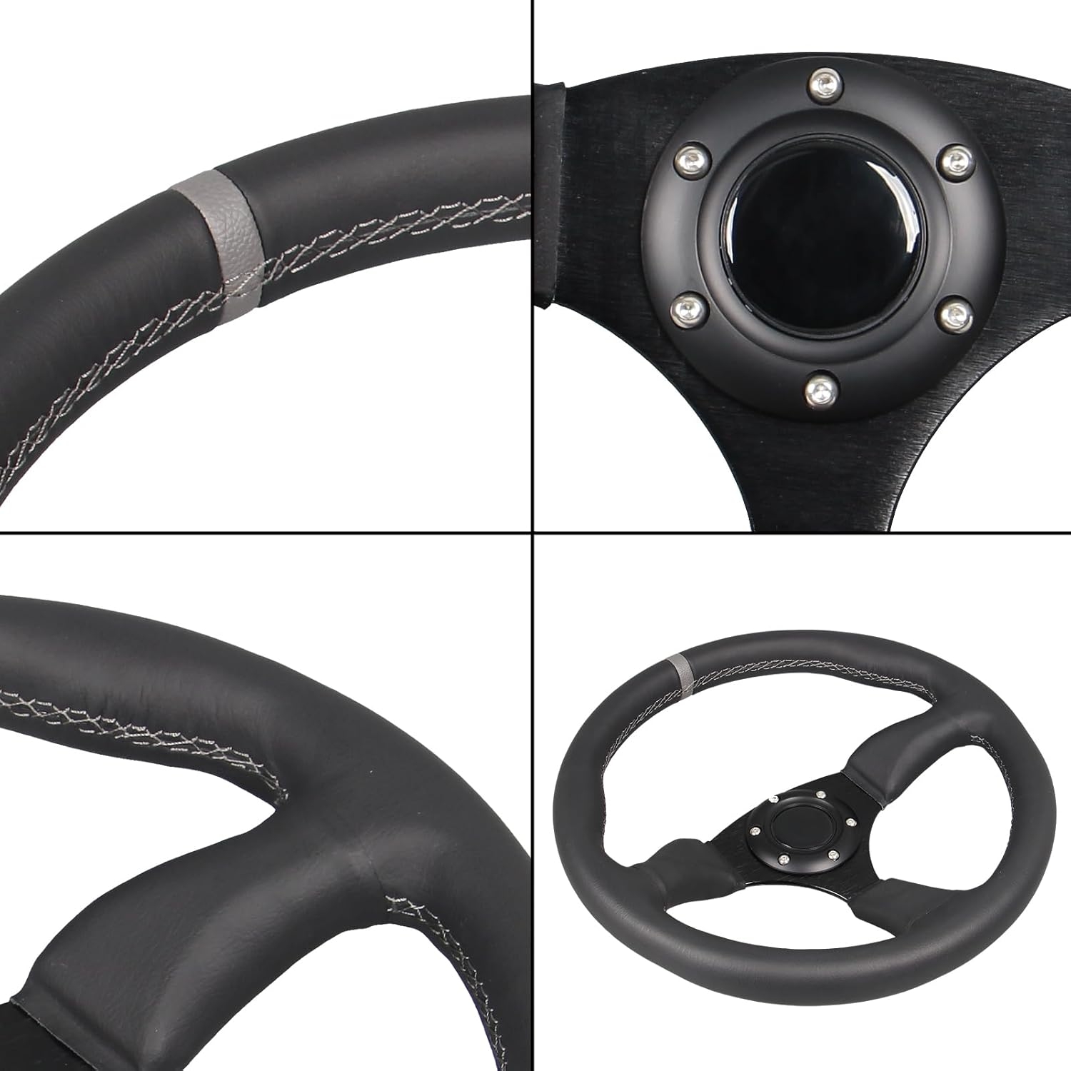 3 Color Microfiber Steering Wheel Leather 13.8”/350mm Drifting Deep Dish Steering Wheel For Car and Simulation PC Game - Image 17