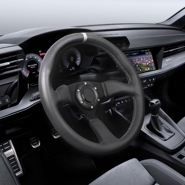 3 Color Microfiber Steering Wheel Leather 13.8”/350mm Drifting Deep Dish Steering Wheel For Car and Simulation PC Game - Image 19