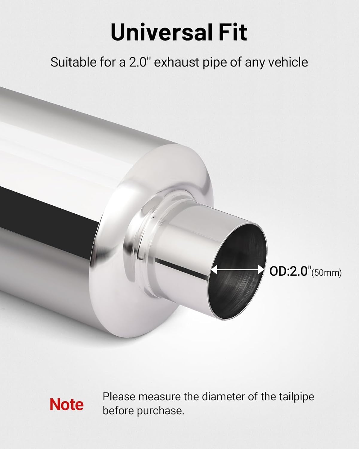 EVIL ENERGY Exhaust Muffler,Stainless Steel Exhaust Tip,Universal 14.6" Length (Burnt,2" Inlet 3" Outlet) - Image 3