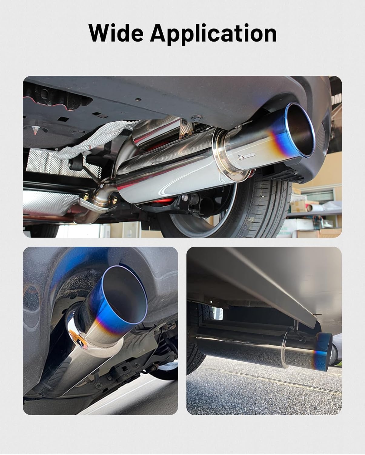 EVIL ENERGY Exhaust Muffler,Stainless Steel Exhaust Tip,Universal 14.6" Length (Burnt,2" Inlet 3" Outlet) - Image 6