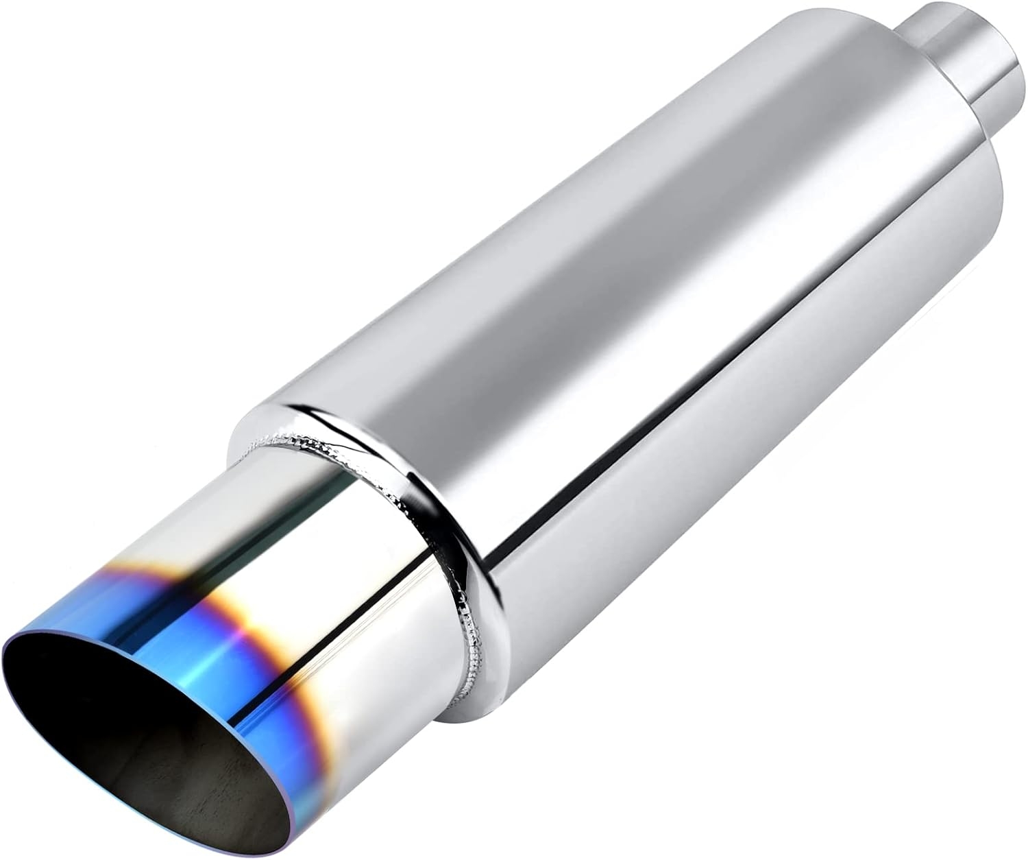 EVIL ENERGY Exhaust Muffler,Stainless Steel Exhaust Tip,Universal 14.6" Length (Burnt,2" Inlet 3" Outlet) - Image 7