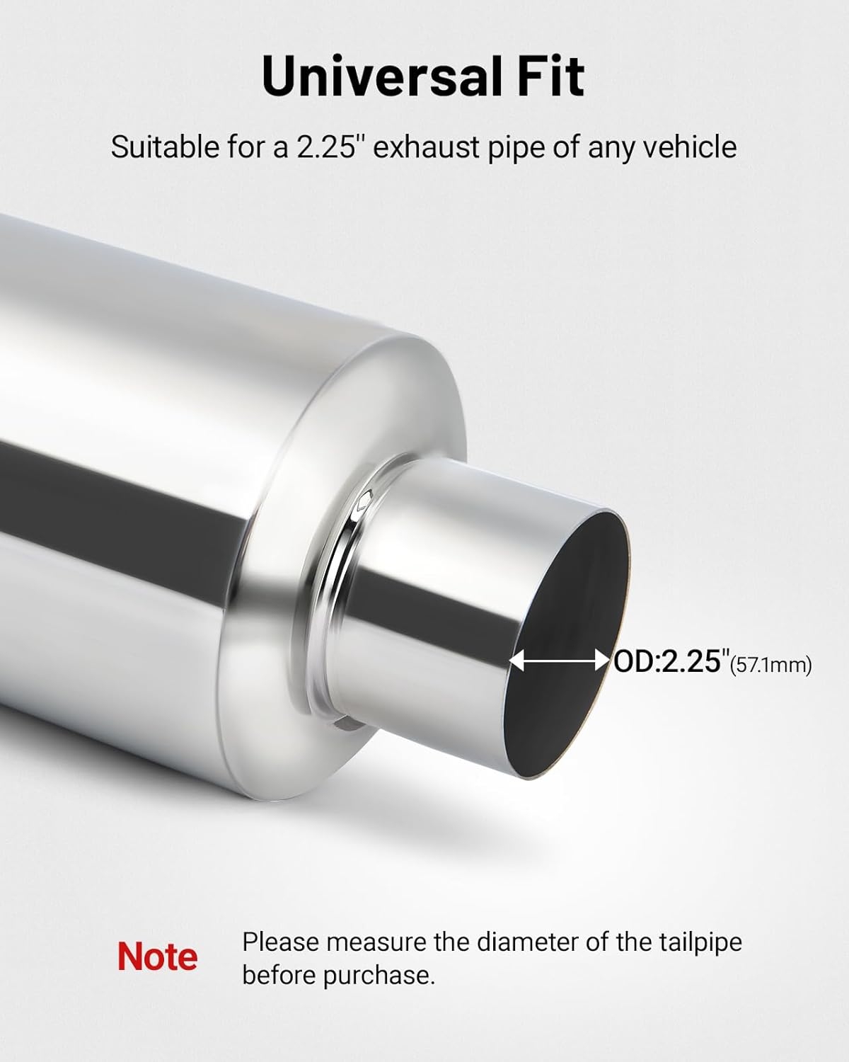 EVIL ENERGY Exhaust Muffler,Stainless Steel Exhaust Tip,Universal 14.6" Length (Burnt,2" Inlet 3" Outlet) - Image 9