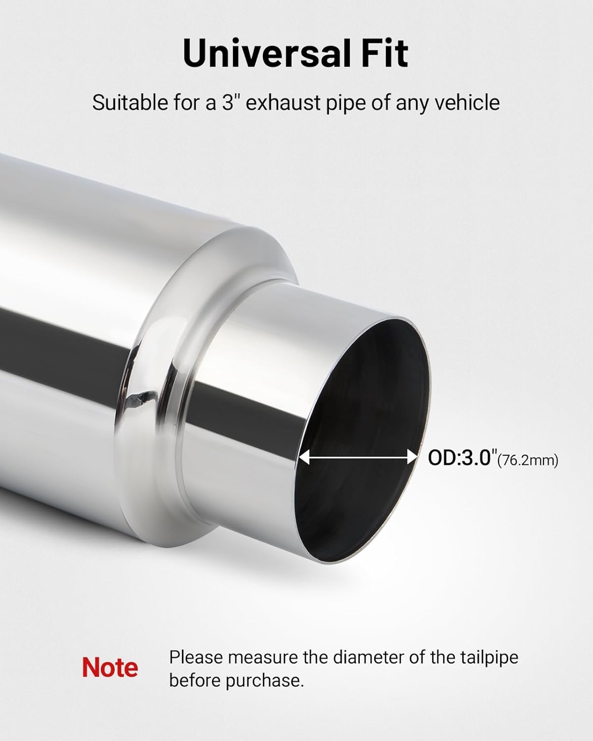 EVIL ENERGY Exhaust Muffler,Stainless Steel Exhaust Tip,Universal 14.6" Length (Burnt,2" Inlet 3" Outlet) - Image 24