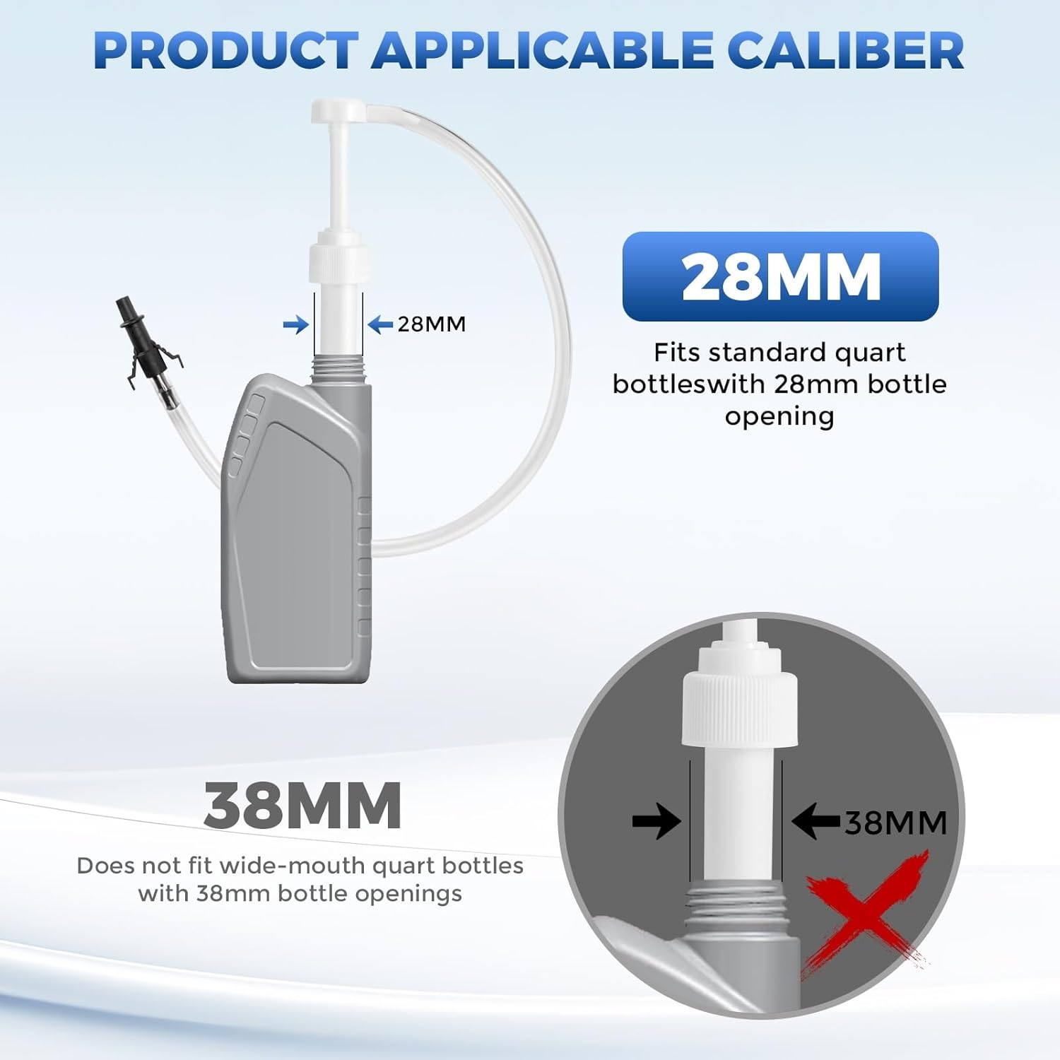 Fluid Pump for Standard Quart Bottles - 10cc Per Pump Stroke, Transmission Fluid Pump with 3rd Hand Adapter,differential fluid pump Transmission Fluid 2025 upgraded model with strong suction power - Image 4