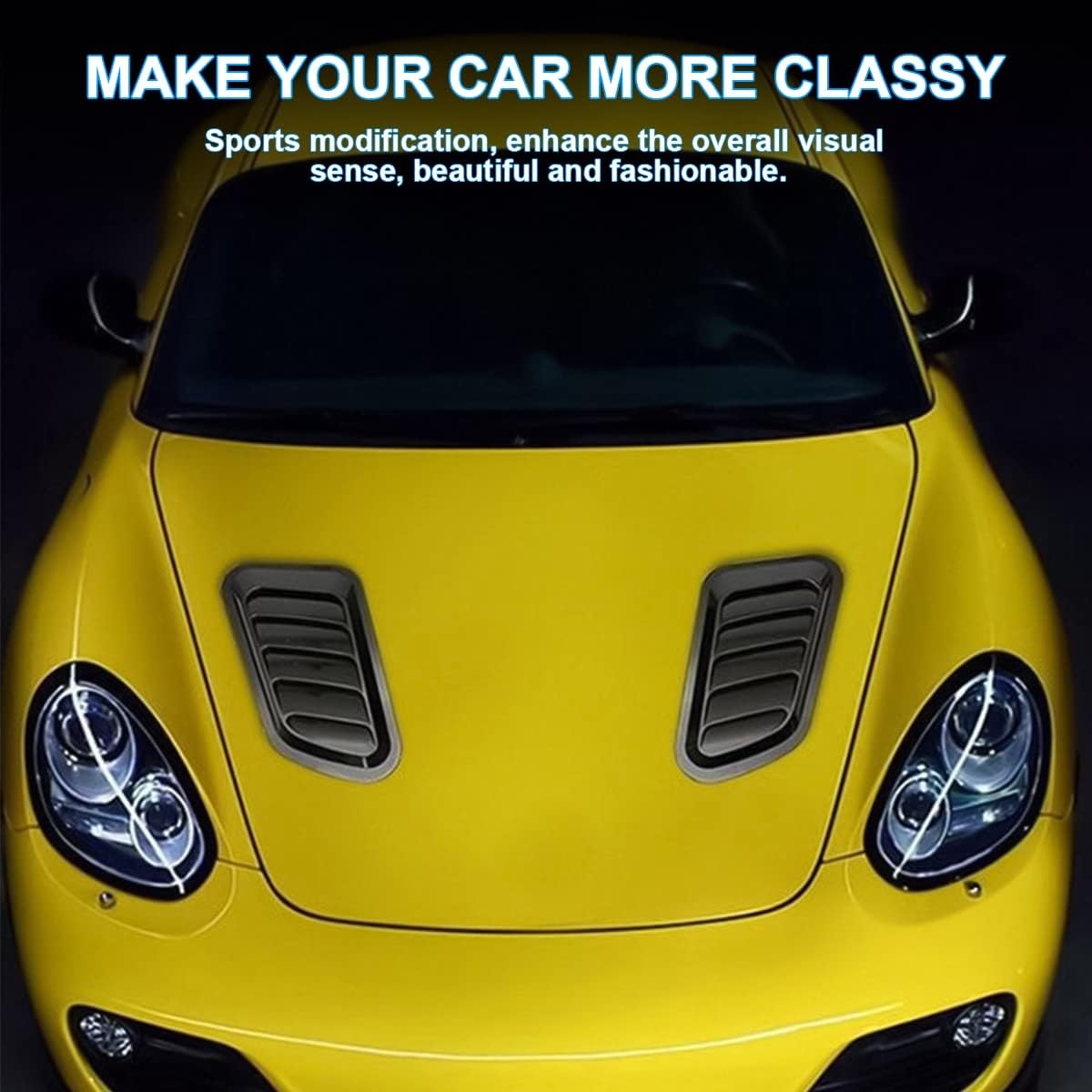 2PCS Universal Hood Air Vents for Car Hood Scoop, Bonnet Vent Hood Air Intake Trim Cover (Black) - Image 5