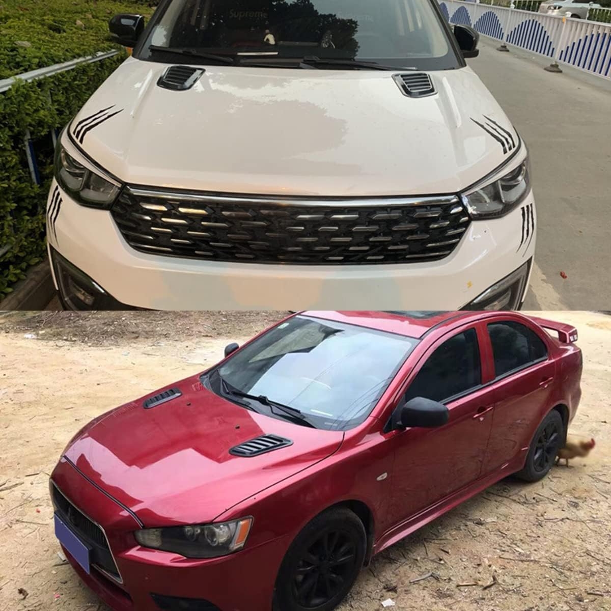 2PCS Universal Hood Air Vents for Car Hood Scoop, Bonnet Vent Hood Air Intake Trim Cover (Black) - Image 6