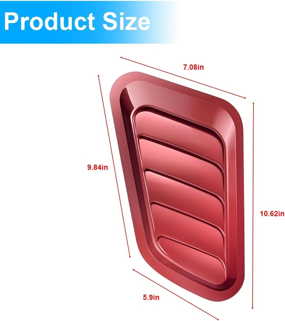 2PCS Universal Hood Air Vents for Car Hood Scoop, Bonnet Vent Hood Air Intake Trim Cover (Black) - Image 9