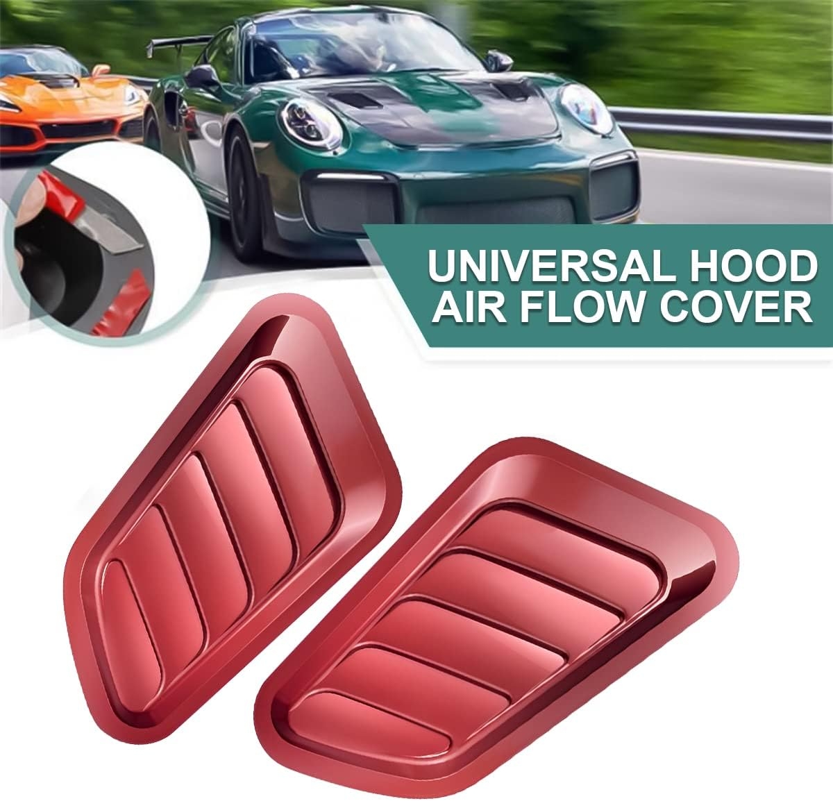 2PCS Universal Hood Air Vents for Car Hood Scoop, Bonnet Vent Hood Air Intake Trim Cover (Black) - Image 10