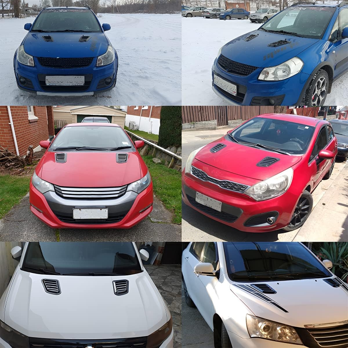 2PCS Universal Hood Air Vents for Car Hood Scoop, Bonnet Vent Hood Air Intake Trim Cover (Black) - Image 13