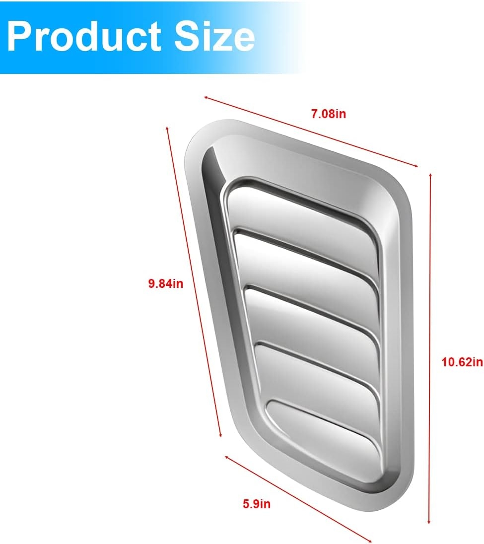 2PCS Universal Hood Air Vents for Car Hood Scoop, Bonnet Vent Hood Air Intake Trim Cover (Black) - Image 15