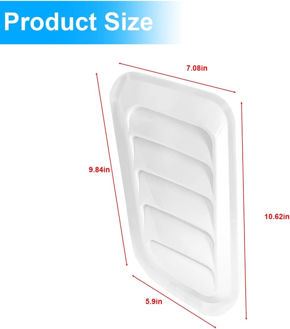 2PCS Universal Hood Air Vents for Car Hood Scoop, Bonnet Vent Hood Air Intake Trim Cover (Black) - Image 18