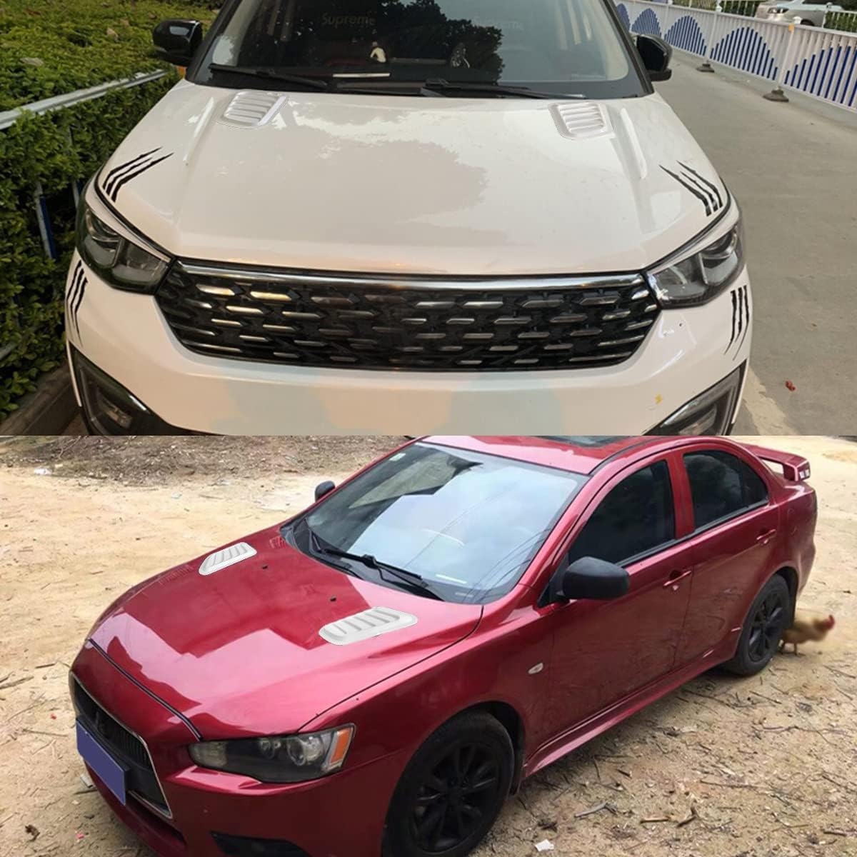 2PCS Universal Hood Air Vents for Car Hood Scoop, Bonnet Vent Hood Air Intake Trim Cover (Black) - Image 22