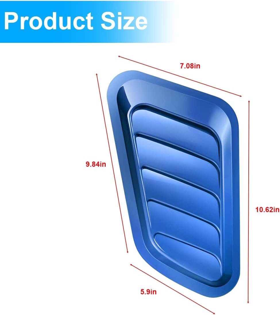 2PCS Universal Hood Air Vents for Car Hood Scoop, Bonnet Vent Hood Air Intake Trim Cover (Black) - Image 25