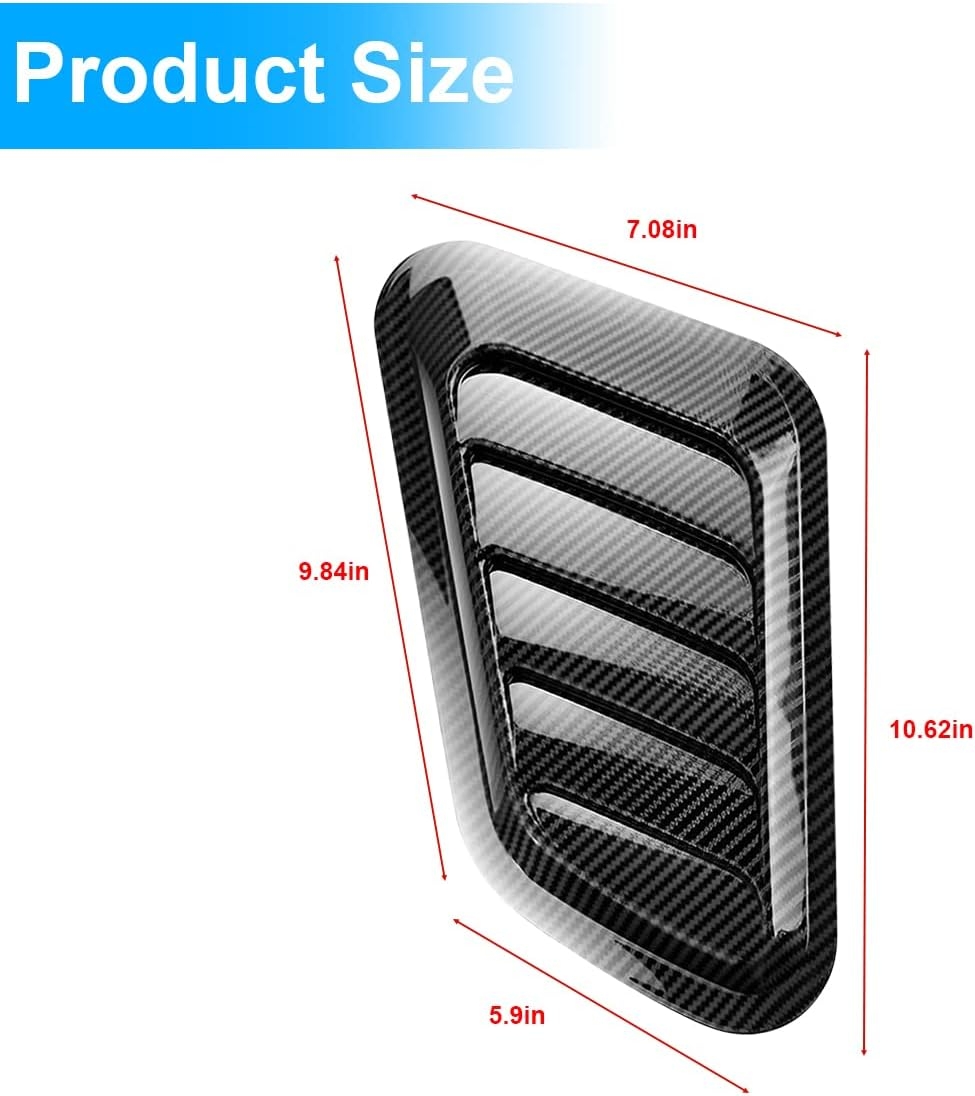 2PCS Universal Hood Air Vents for Car Hood Scoop, Bonnet Vent Hood Air Intake Trim Cover (Black) - Image 28