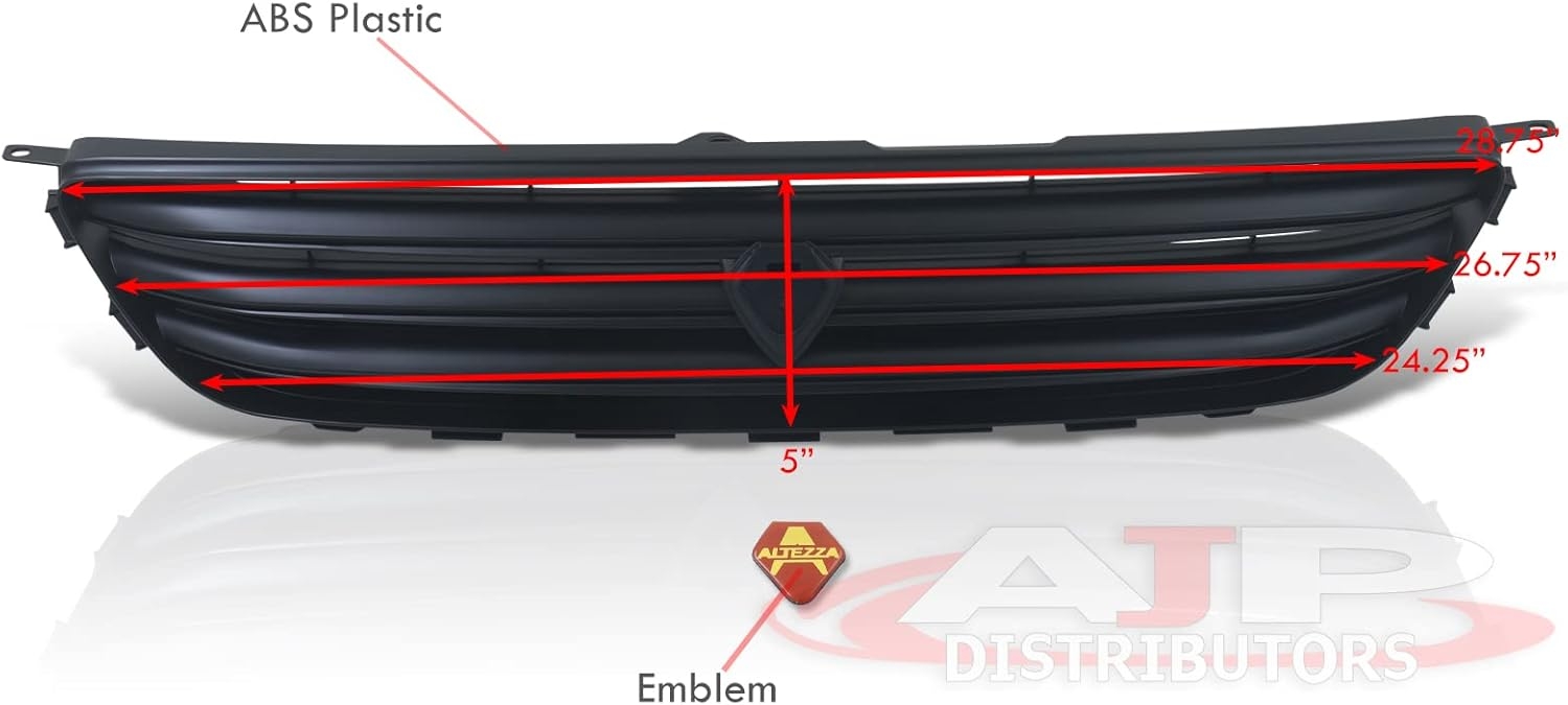 AJP Distributors Front Upper Bumper Hood Altezza Grill Mesh Grille ABS Cover Black JDM VIP Emblem Compatible/Replacement For IS300 IS200 XE10 GXE10 JCE10 SXE10 2001 2002 2003 2004 2005 01 02 03 04 05 - Image 5