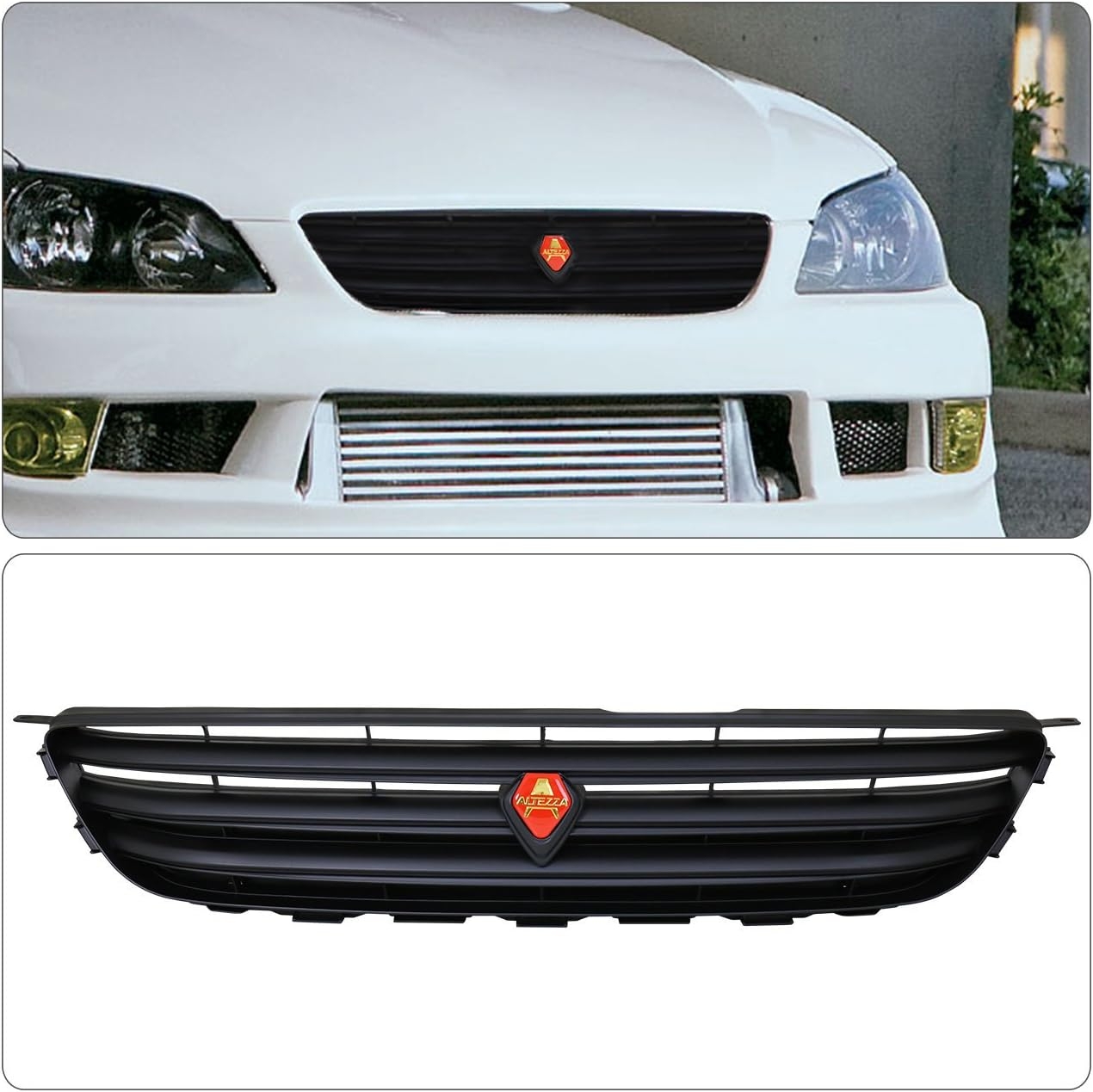 AJP Distributors Front Upper Bumper Hood Altezza Grill Mesh Grille ABS Cover Black JDM VIP Emblem Compatible/Replacement For IS300 IS200 XE10 GXE10 JCE10 SXE10 2001 2002 2003 2004 2005 01 02 03 04 05 - Image 7
