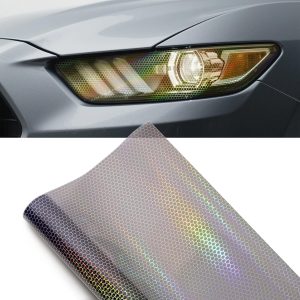Lypumso Hex Headlight Tint Protection Film – 12 x 60 Inches Honeycomb Headlight Taillight Vinyl Tint Wrap, Self Adhesive Fog Lights Sticker Sheet Roll for Car Lights Cover (Smoke Black)