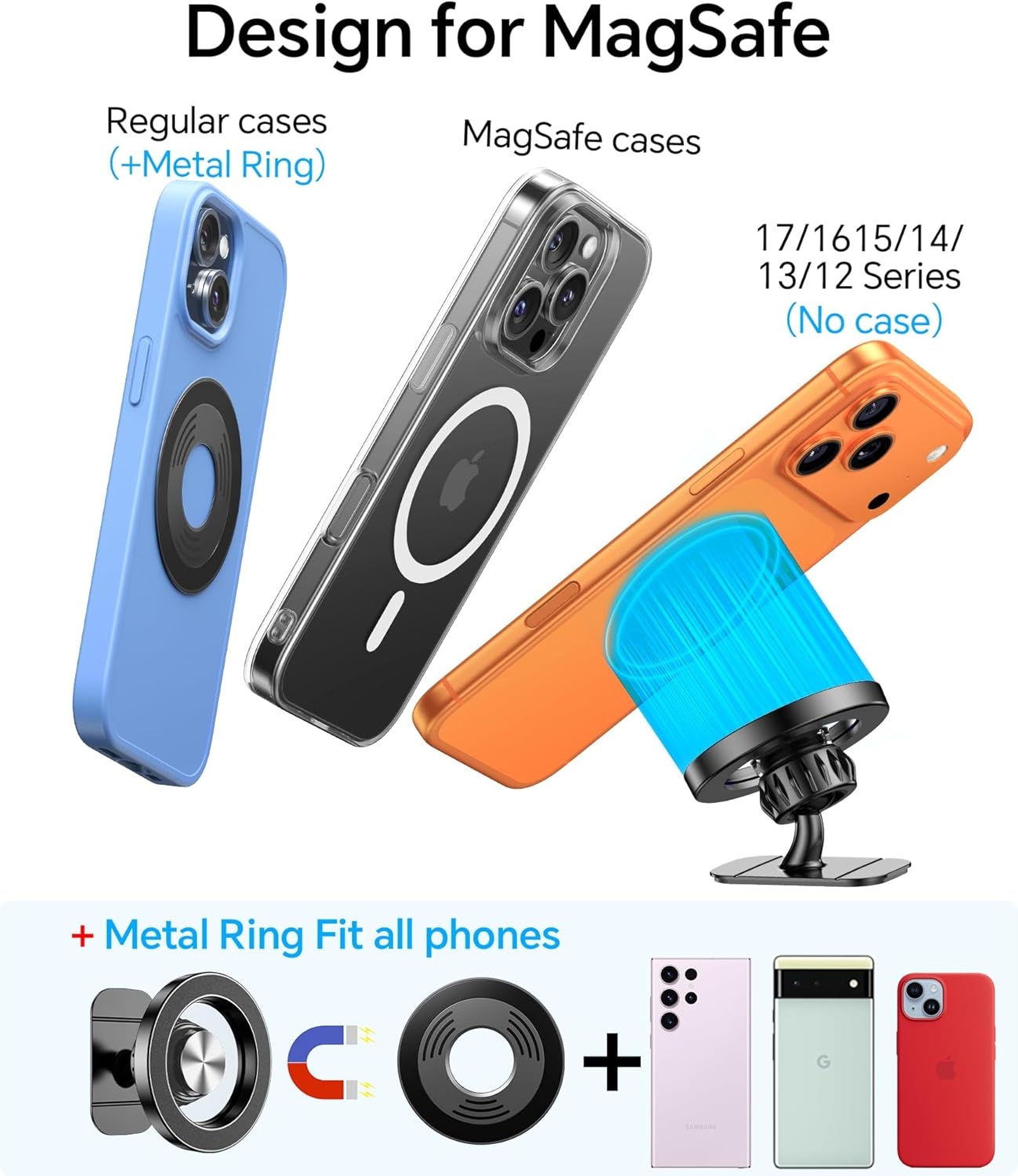 Kaistyle for Magsafe Car Mount20 Strong MagnetsMagnetic Phone Holder for Car Phone Holder Mount Dash Mounted Holders Cell Phone Holders for Your Car Accessories for Women Men for iPhone 17 16 15 14 - Image 7