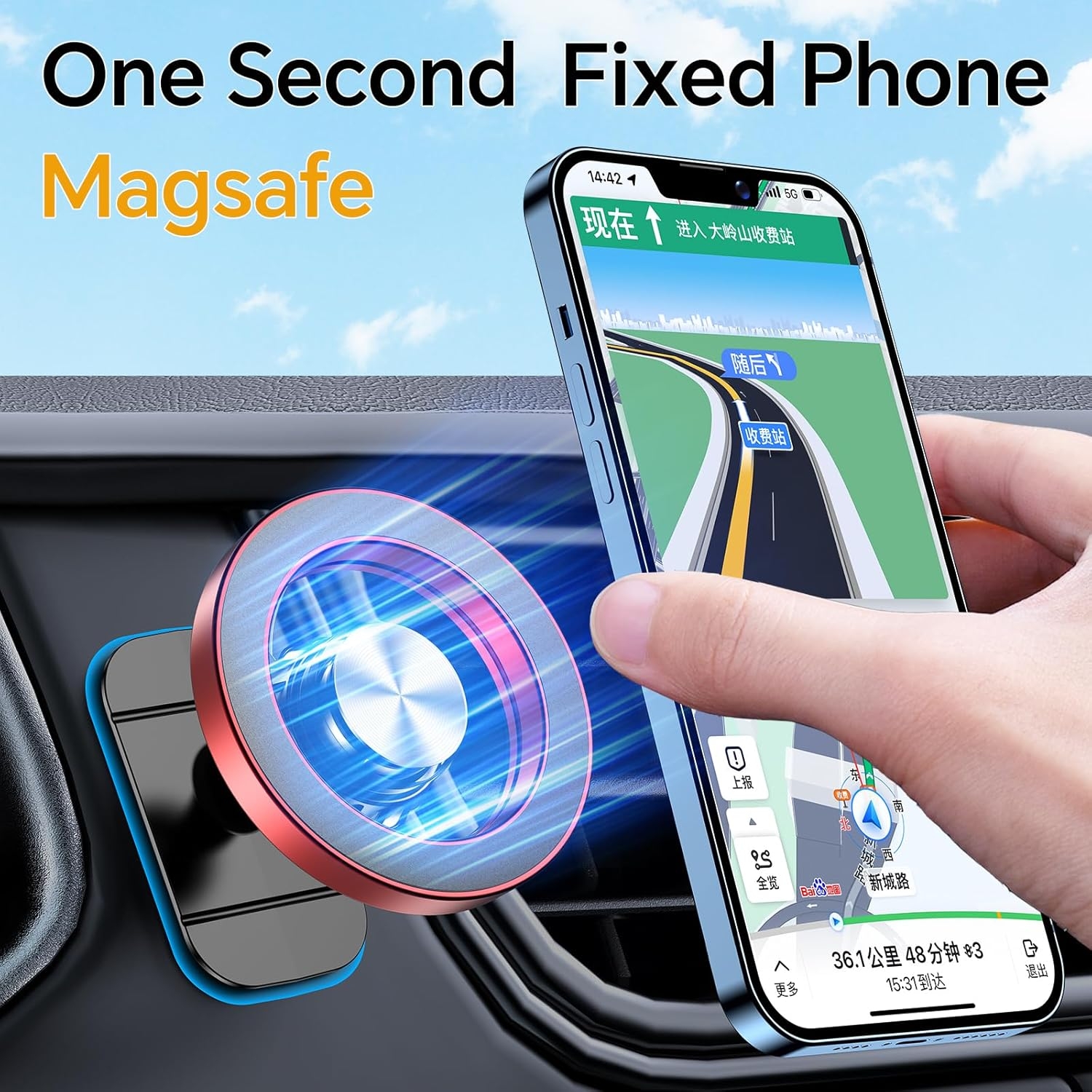 Kaistyle for Magsafe Car Mount20 Strong MagnetsMagnetic Phone Holder for Car Phone Holder Mount Dash Mounted Holders Cell Phone Holders for Your Car Accessories for Women Men for iPhone 17 16 15 14 - Image 13
