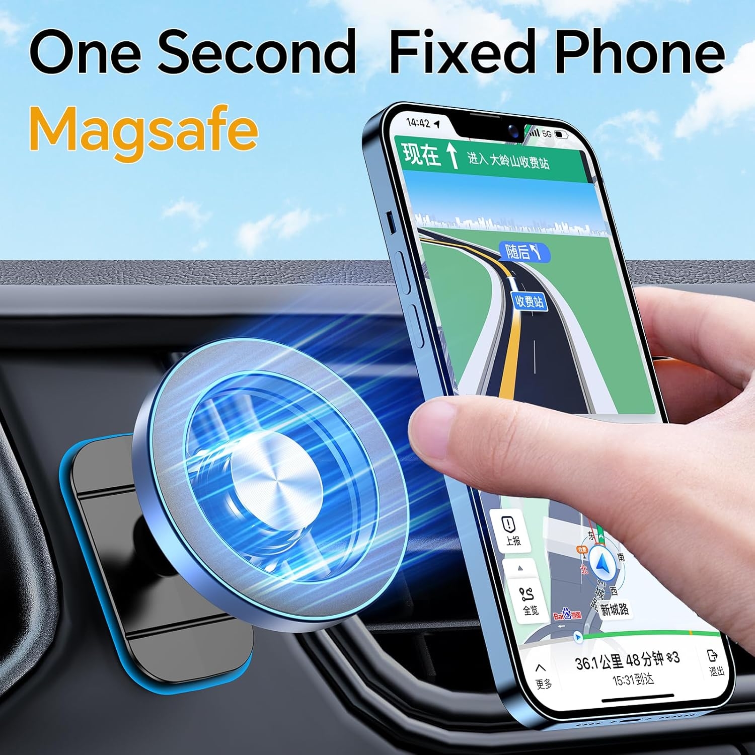 Kaistyle for Magsafe Car Mount20 Strong MagnetsMagnetic Phone Holder for Car Phone Holder Mount Dash Mounted Holders Cell Phone Holders for Your Car Accessories for Women Men for iPhone 17 16 15 14 - Image 32
