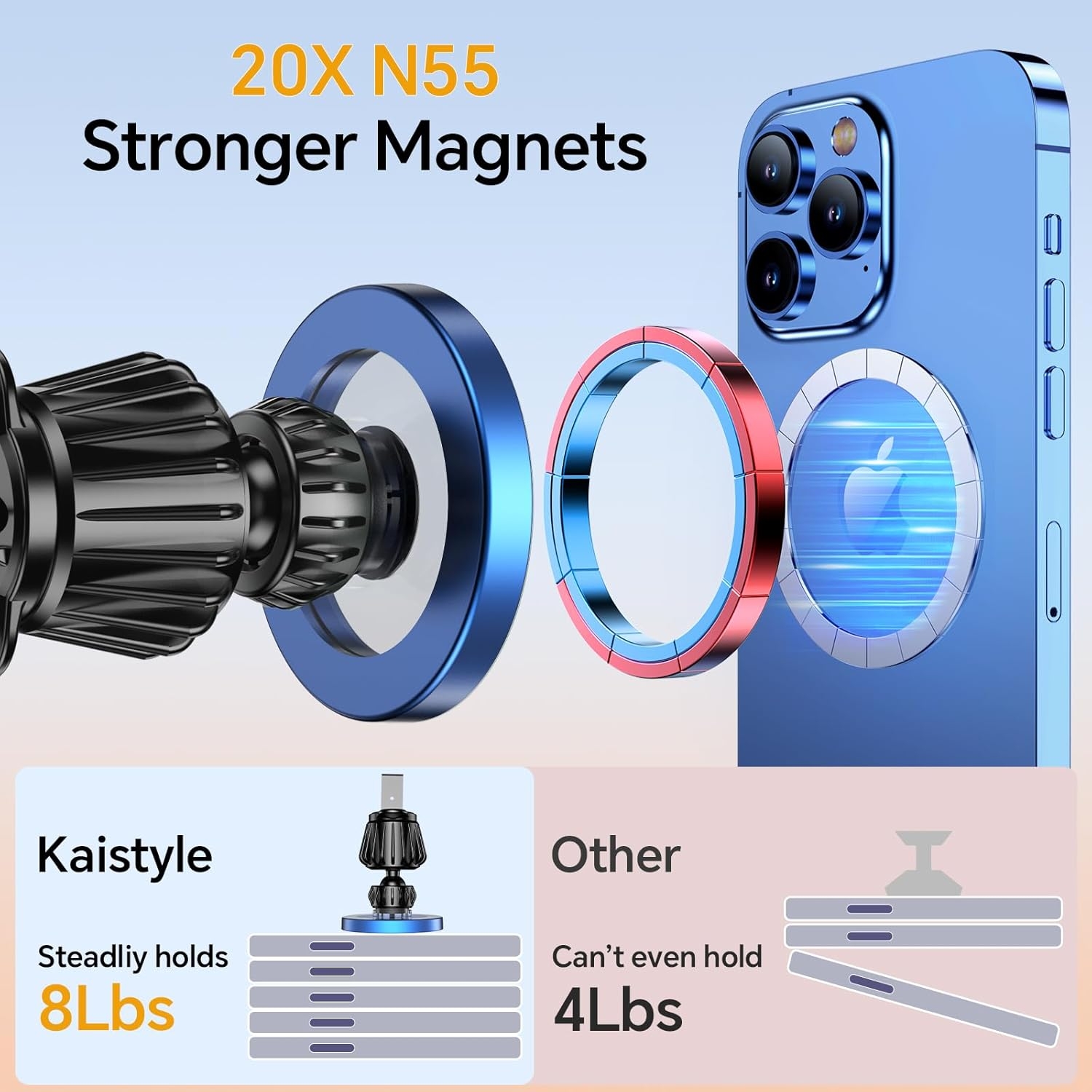 Kaistyle for Magsafe Car Mount20 Strong MagnetsMagnetic Phone Holder for Car Phone Holder Mount Dash Mounted Holders Cell Phone Holders for Your Car Accessories for Women Men for iPhone 17 16 15 14 - Image 34