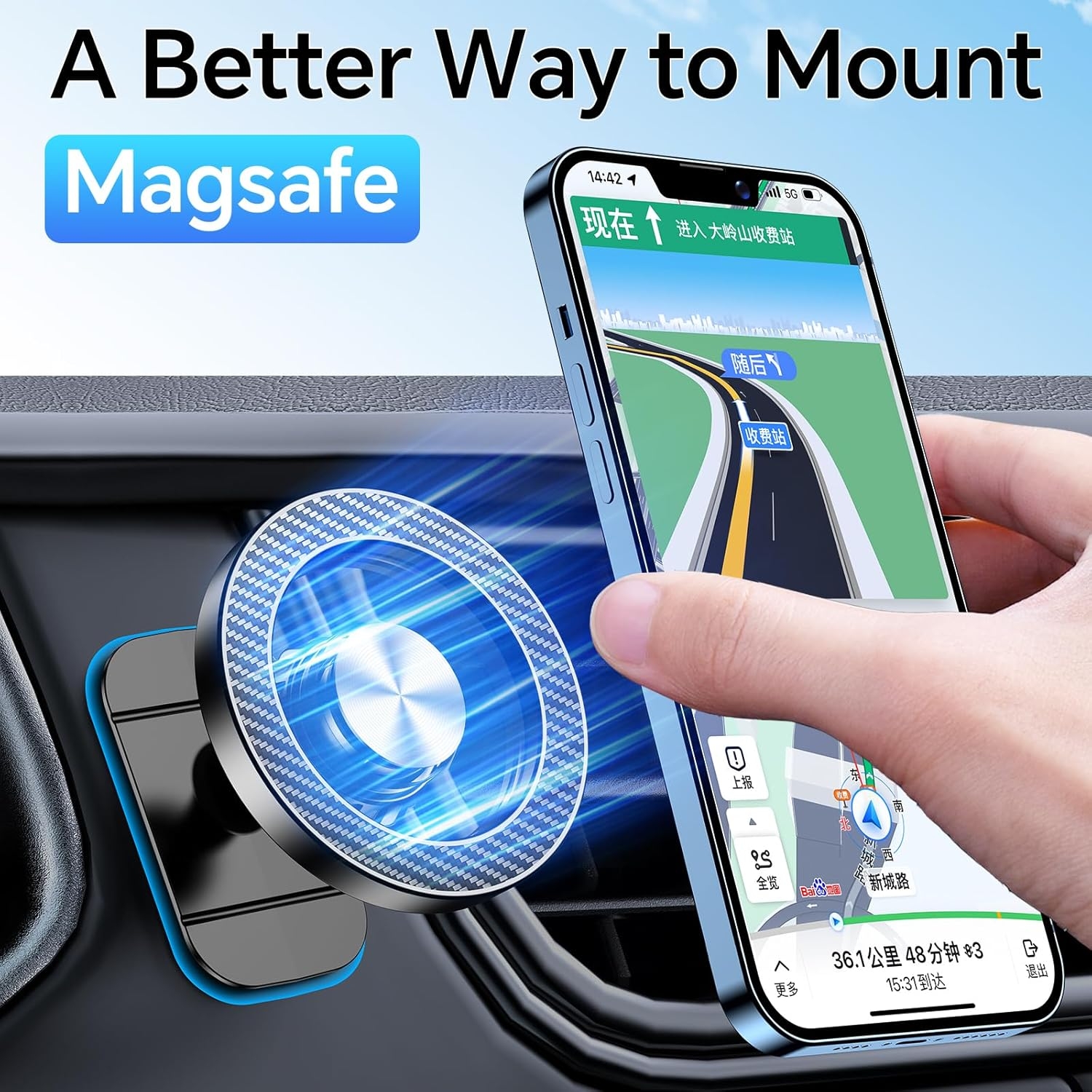 Kaistyle for Magsafe Car Mount20 Strong MagnetsMagnetic Phone Holder for Car Phone Holder Mount Dash Mounted Holders Cell Phone Holders for Your Car Accessories for Women Men for iPhone 17 16 15 14 - Image 45