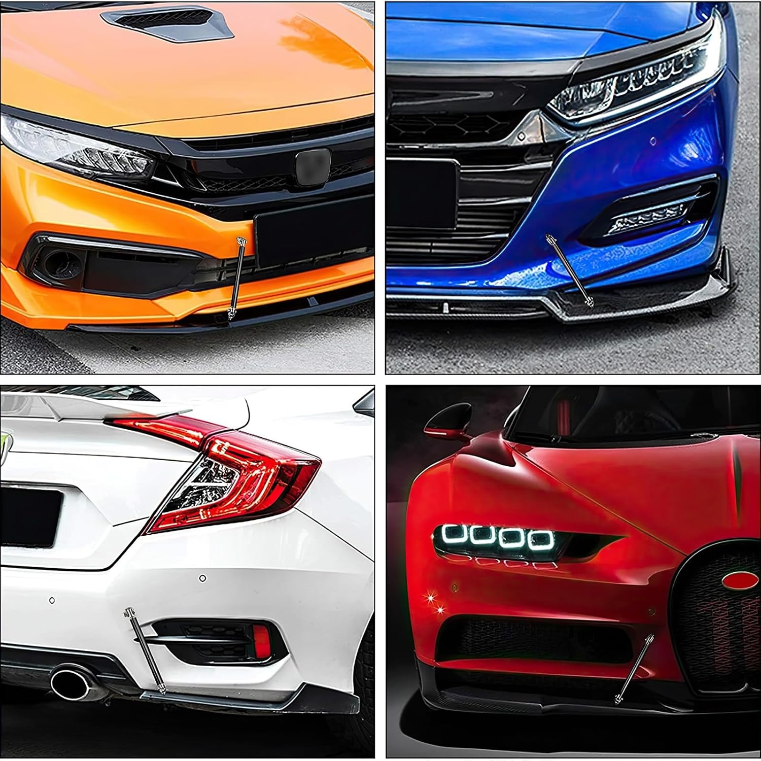 2PCS 8"-11" Adjustable Front Bumper Lip Splitter Support Rods Universal Bumper Lip Support Rods Compatible with Most Car Vehicles (Red) - Image 6