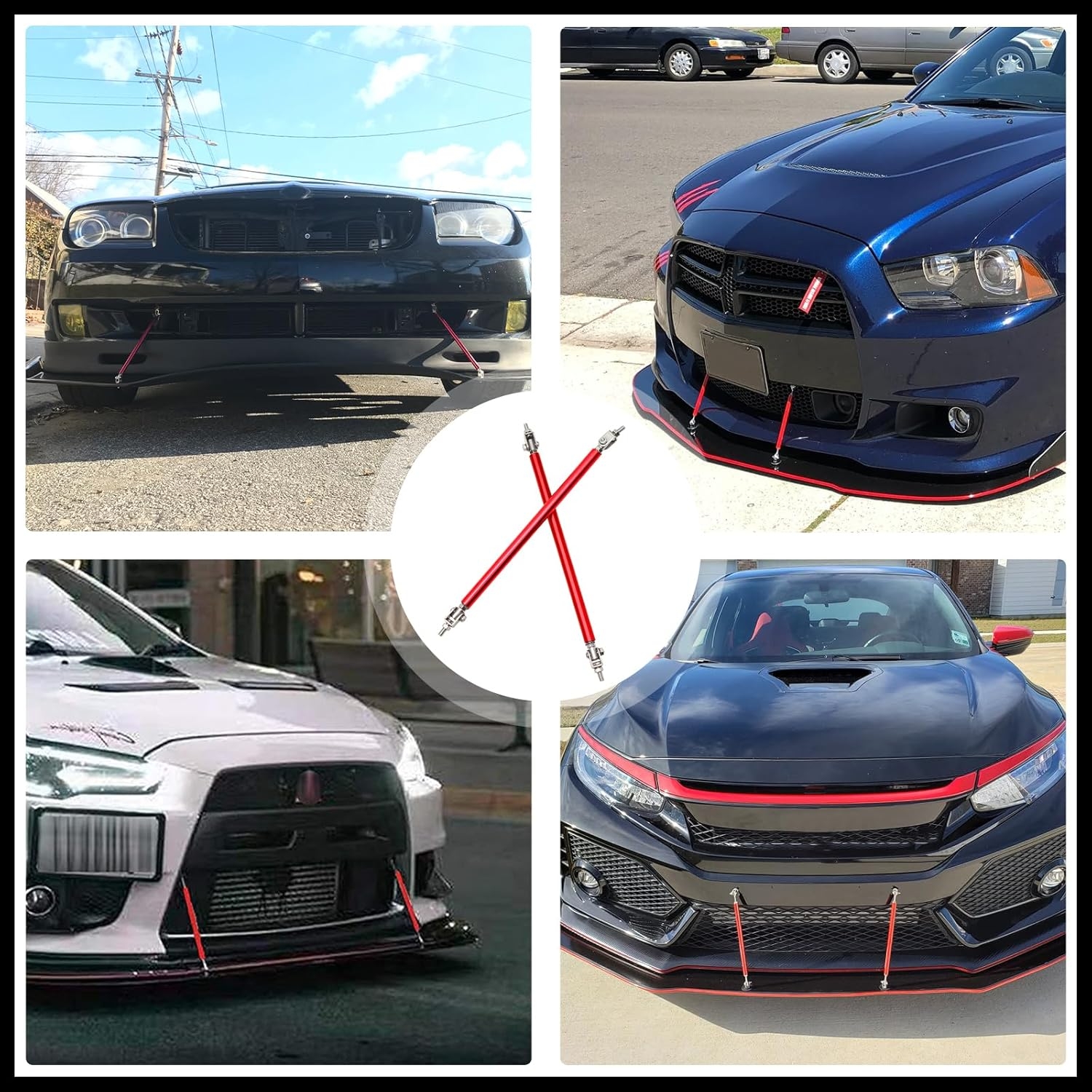2PCS 8"-11" Adjustable Front Bumper Lip Splitter Support Rods Universal Bumper Lip Support Rods Compatible with Most Car Vehicles (Red) - Image 15