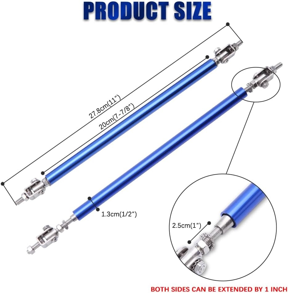 2PCS 8"-11" Adjustable Front Bumper Lip Splitter Support Rods Universal Bumper Lip Support Rods Compatible with Most Car Vehicles (Red) - Image 20