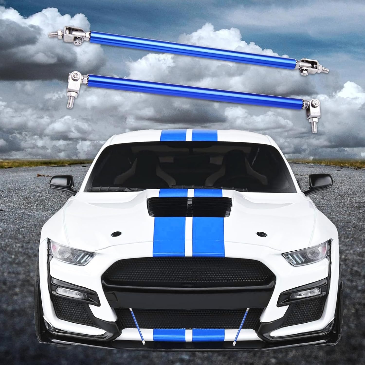 2PCS 8"-11" Adjustable Front Bumper Lip Splitter Support Rods Universal Bumper Lip Support Rods Compatible with Most Car Vehicles (Red) - Image 22