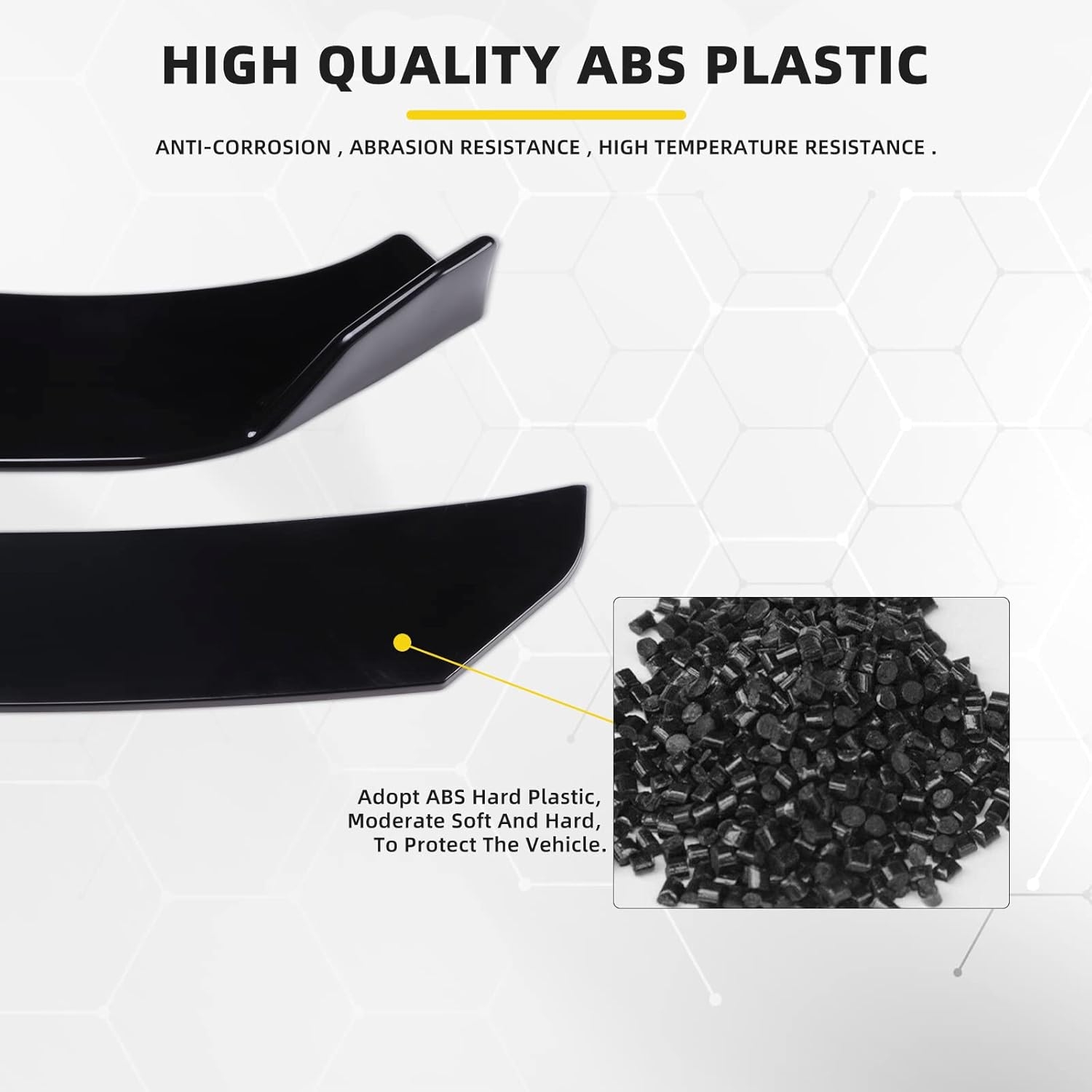 DREAMIZER Universal Front Bumper Lip Strut Rod Spoiler Wing Wide Body Kit Spoiler with Adjustable 8"-11" Support Splitter Rods (Black) - Round Corner - Image 36