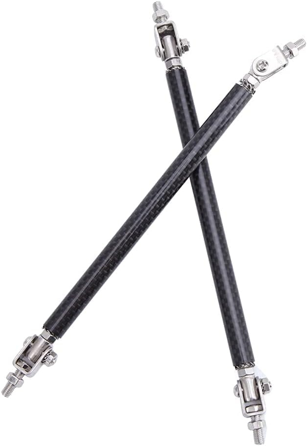 DREAMIZER Universal Front Bumper Lip Strut Rod Spoiler Wing Wide Body Kit Spoiler with Adjustable 8"-11" Support Splitter Rods (Black) - Round Corner - Image 60