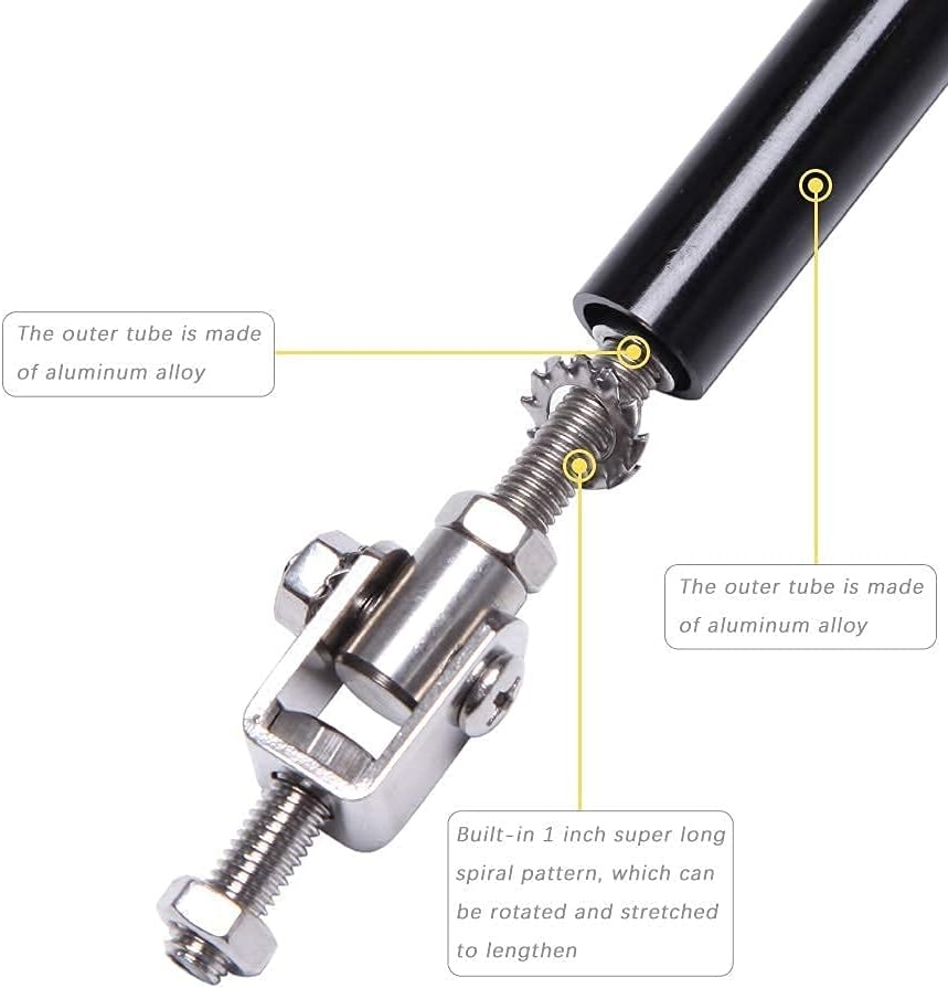 DREAMIZER Universal Front Bumper Lip Strut Rod Spoiler Wing Wide Body Kit Spoiler with Adjustable 8"-11" Support Splitter Rods (Black) - Round Corner - Image 66