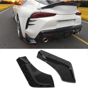 A Pair Rear Bumper Corner Spoiler for Toyota Supra A90 A91 2020-2024 Rear Bumper Side Splitter Spoiler Diffuser (Glossy Black)